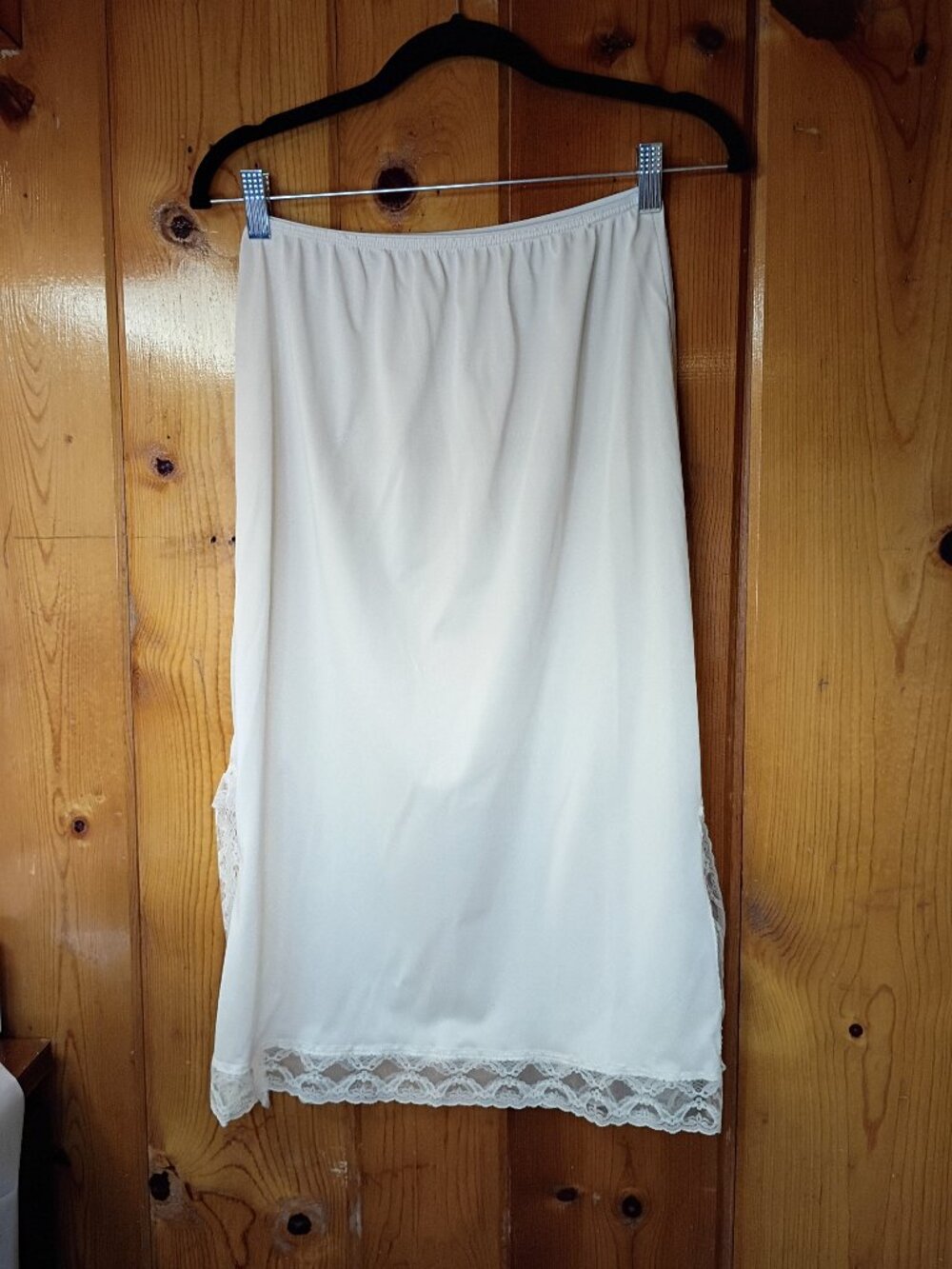 Vintage Half Slip White/Cream 80s Size Large No Brand 29" Long